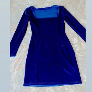 Blue velvet dress